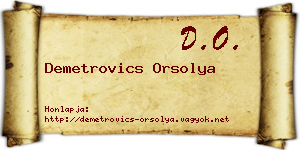 Demetrovics Orsolya névjegykártya
