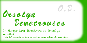 orsolya demetrovics business card